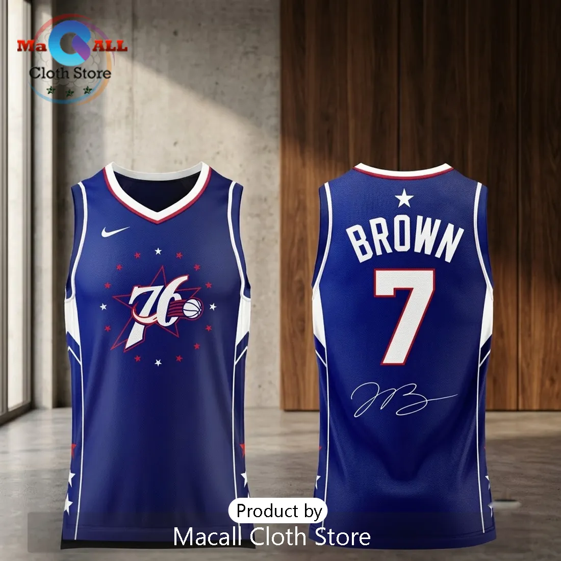 Philadelphia 76ers Jaylen Brown 2026 Exclusive Blue Jersey Philadelphia 76ers Jaylen Brown 2026 Exclusive Blue Jersey