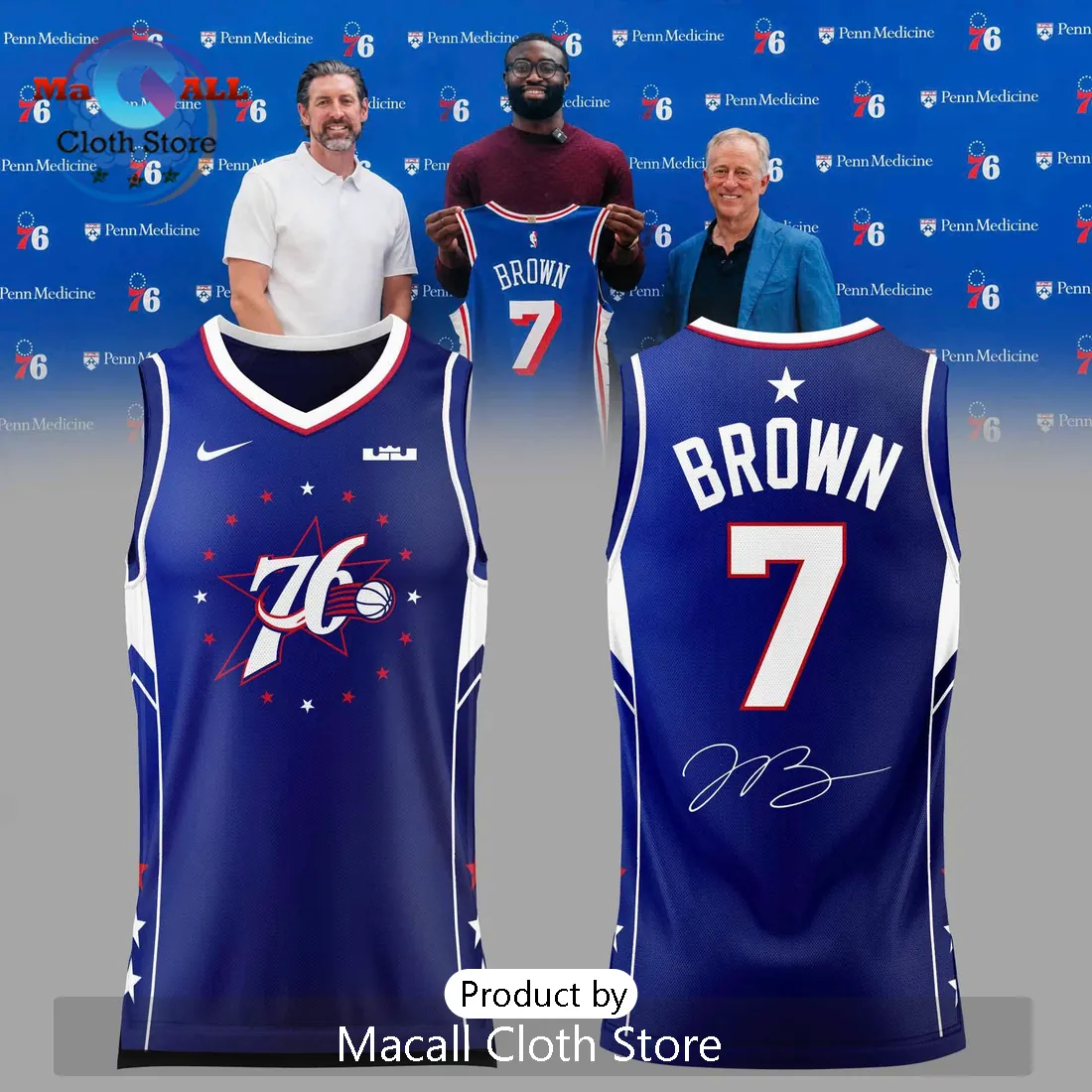 Philadelphia 76ers Jaylen Brown 2026 Exclusive Blue Jersey Philadelphia 76ers Jaylen Brown 2026 Exclusive Blue Jersey