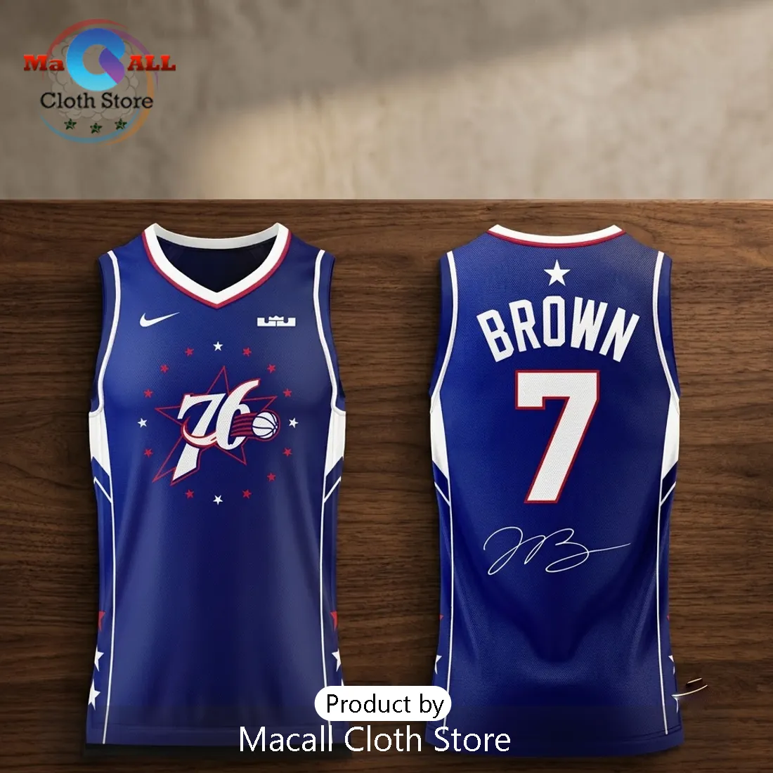 Philadelphia 76ers Jaylen Brown 2026 Exclusive Blue Jersey Philadelphia 76ers Jaylen Brown 2026 Exclusive Blue Jersey