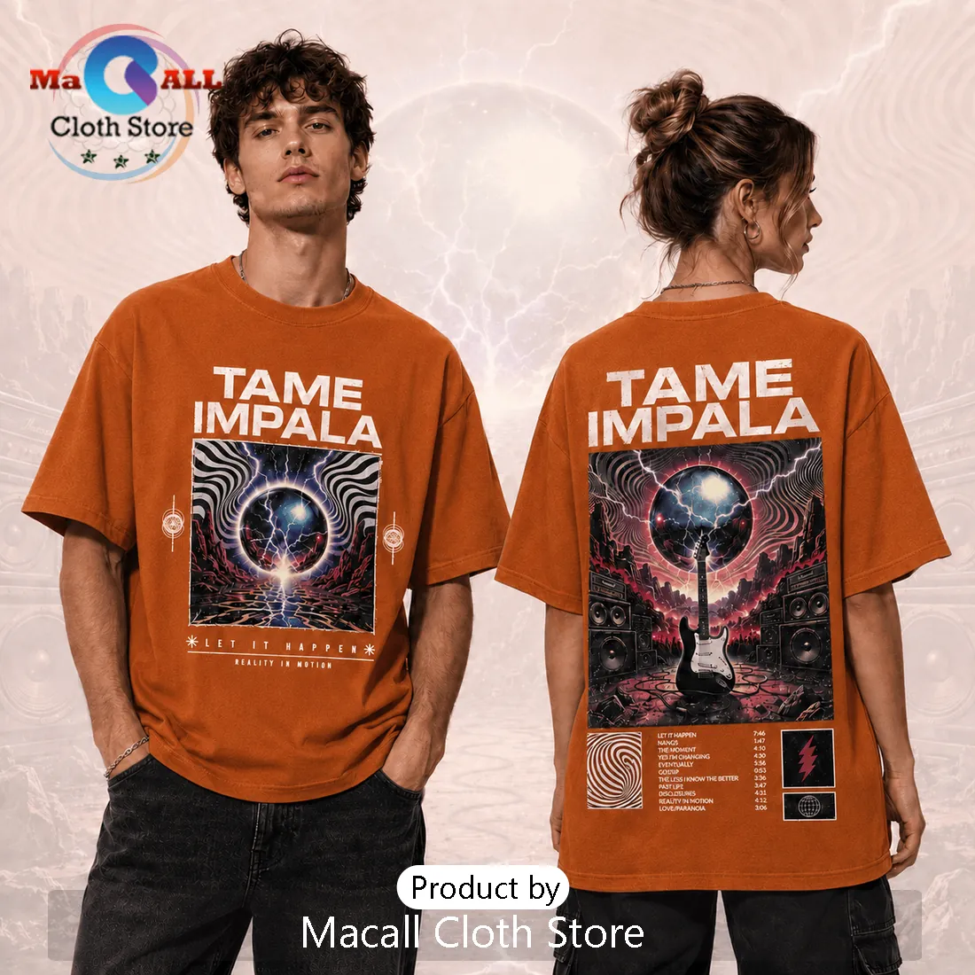 Tame Impala Reality In Motion Beige T-Shirt Tame Impala Reality In Motion Beige T-Shirt