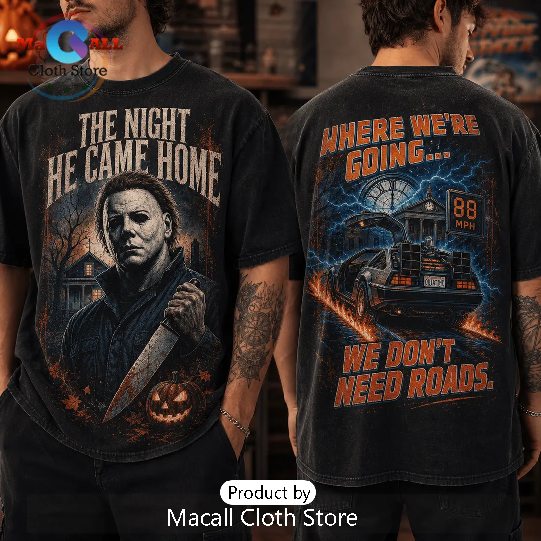 Michael Myers x Back to the Future Horror Movie T-Shirt Michael Myers x Back to the Future Horror Movie T-Shirt