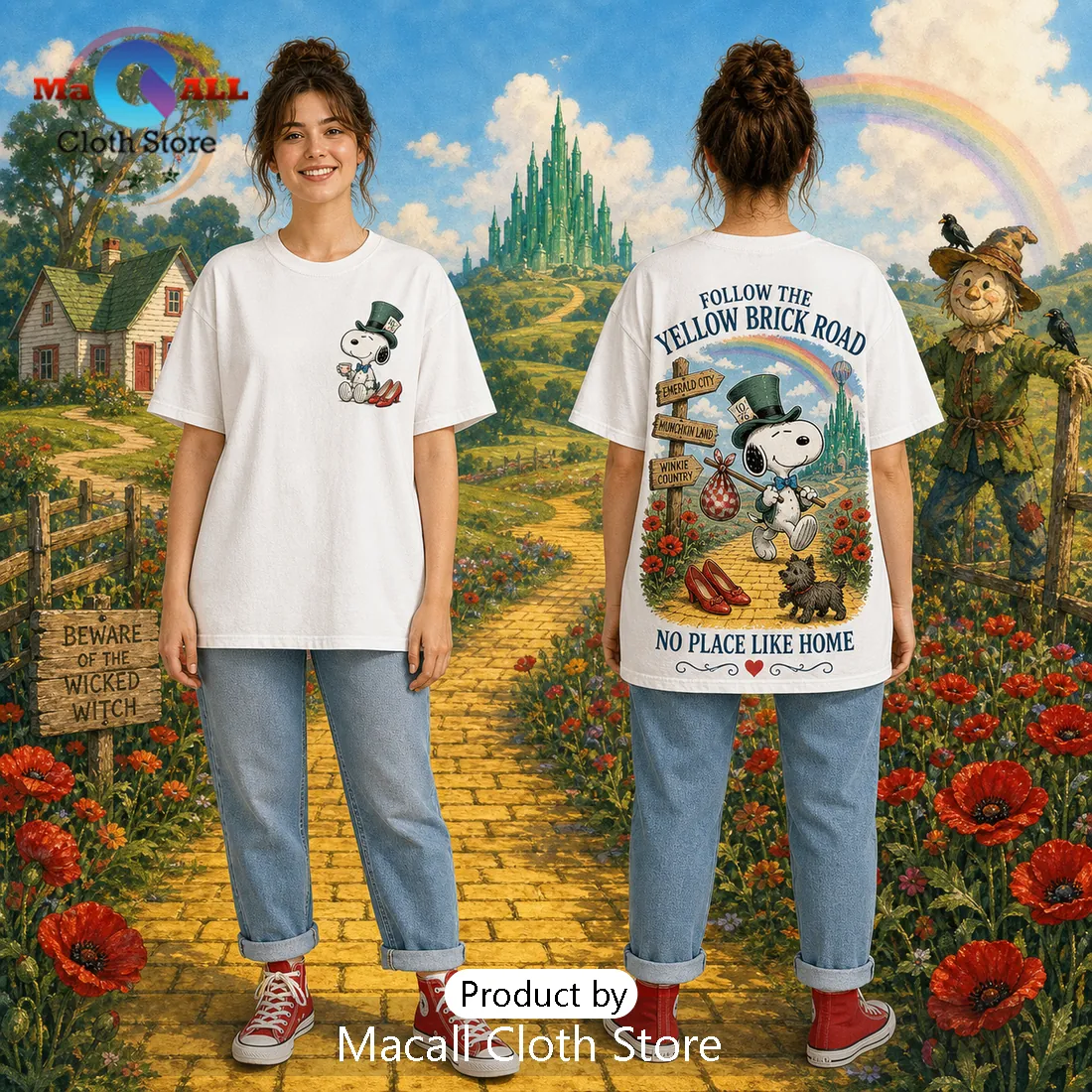 Snoopy Wizard of Oz Yellow Brick Road T-Shirt