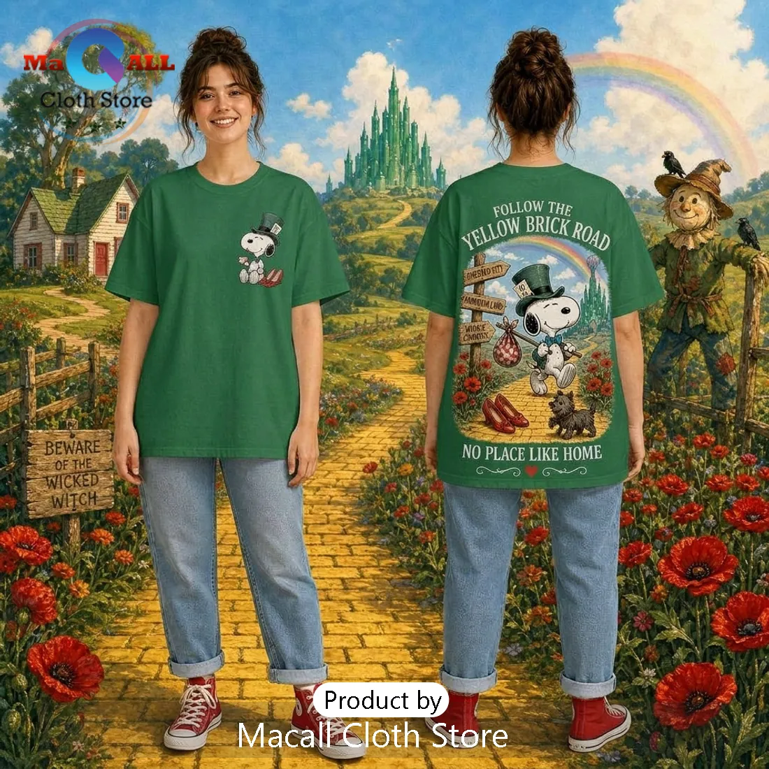 Snoopy Wizard of Oz Yellow Brick Road T-Shirt