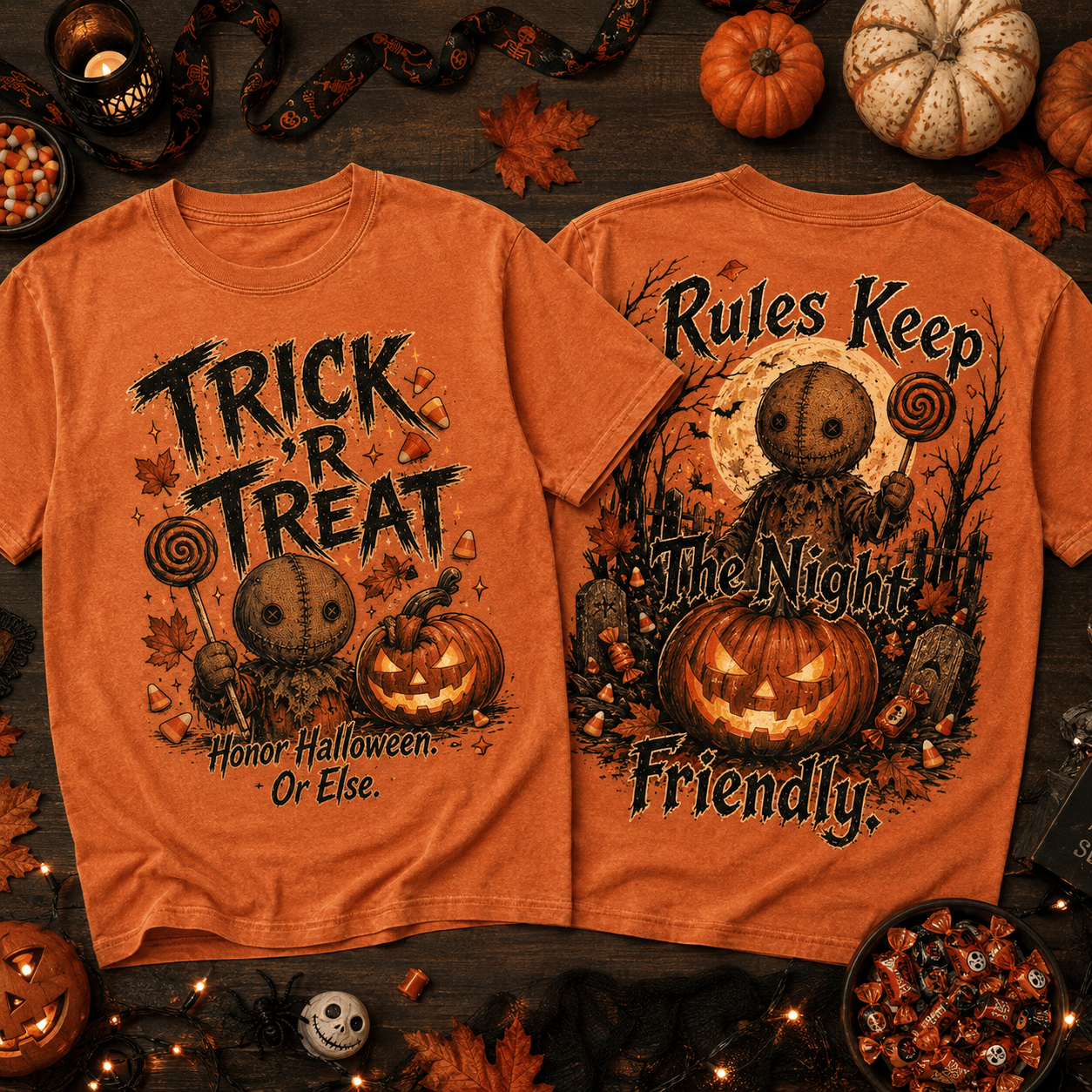 Trick R Treat Sam Orange Cotton T-Shirt Trick R Treat Sam Orange Cotton T-Shirt