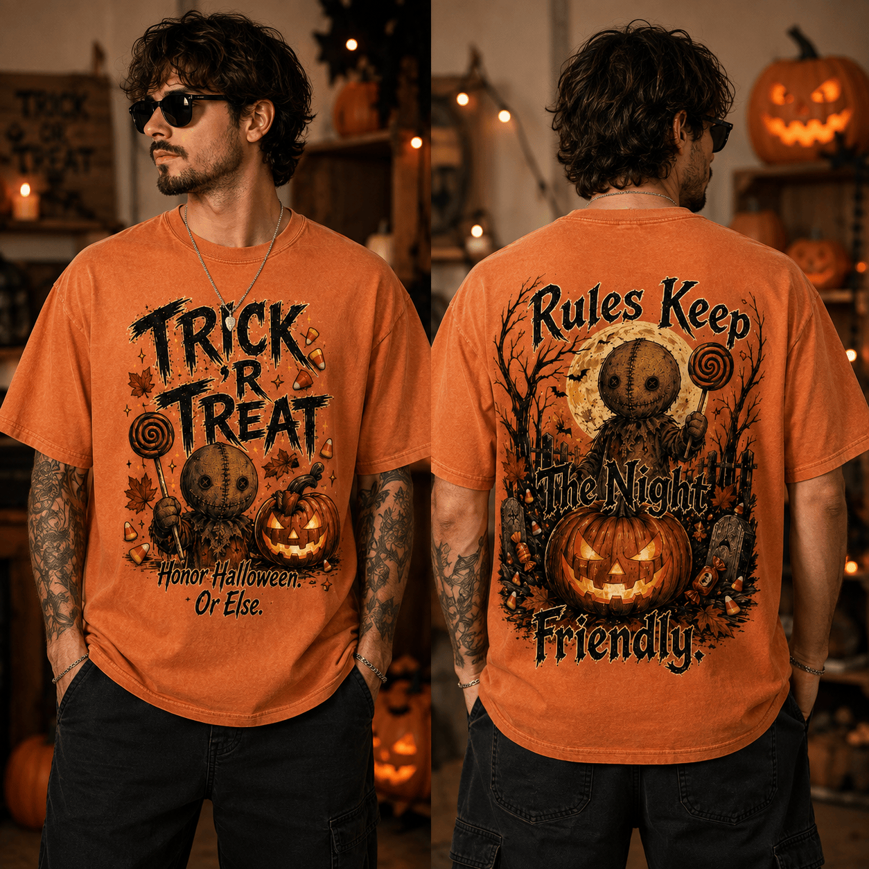 Trick R Treat Sam Orange Cotton T-Shirt Trick R Treat Sam Orange Cotton T-Shirt