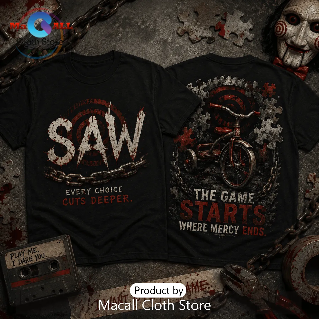 Saw Horror Movie Every Choice Cuts Deeper T-Shirt Saw Horror Movie Every Choice Cuts Deeper T-Shirt