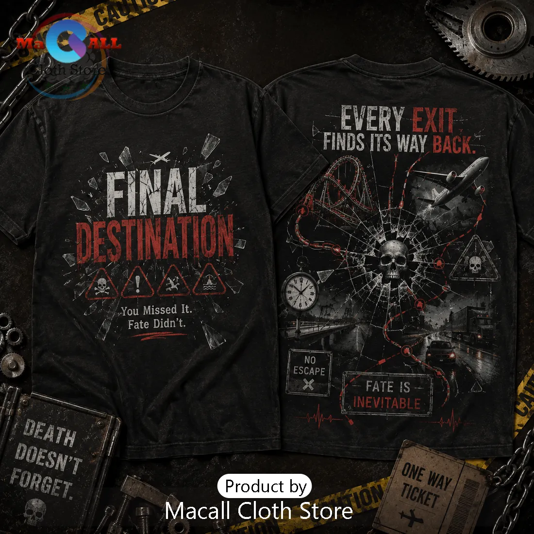 Final Destination Movie Franchise Horror Theme T-Shirt Final Destination Movie Franchise Horror Theme T-Shirt