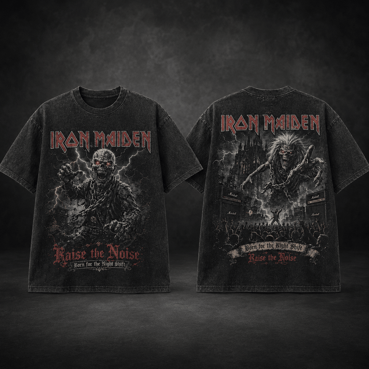 Iron Maiden Night Shift Mascot Black T-Shirt Iron Maiden Night Shift Mascot Black T-Shirt