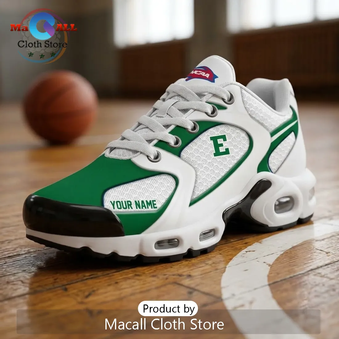 Eastern Michigan Eagles Green White Custom Athletic Sneakers Eastern Michigan Eagles Green White Custom Athletic Sneakers