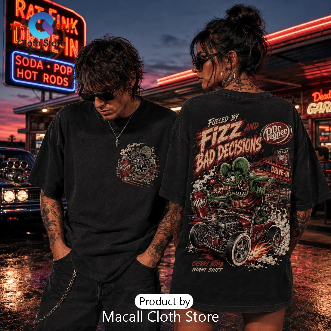 Rat Fink x Dr Pepper Cherry Bomb Vintage T-Shirt Rat Fink x Dr Pepper Cherry Bomb Vintage T-Shirt