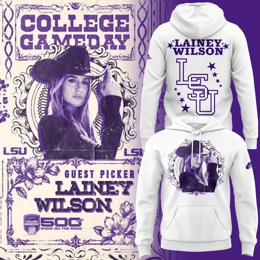 Lainey Wilson Louisiana State University College GameDay Hoodie Lainey Wilson Louisiana State University College GameDay Hoodie