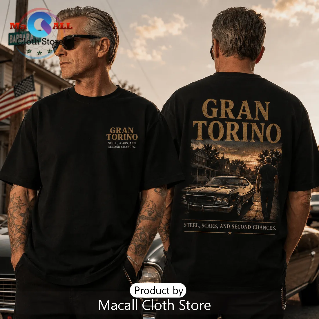 Gran Torino Clint Eastwood Vintage Black T-Shirt Gran Torino Clint Eastwood Vintage Black T-Shirt