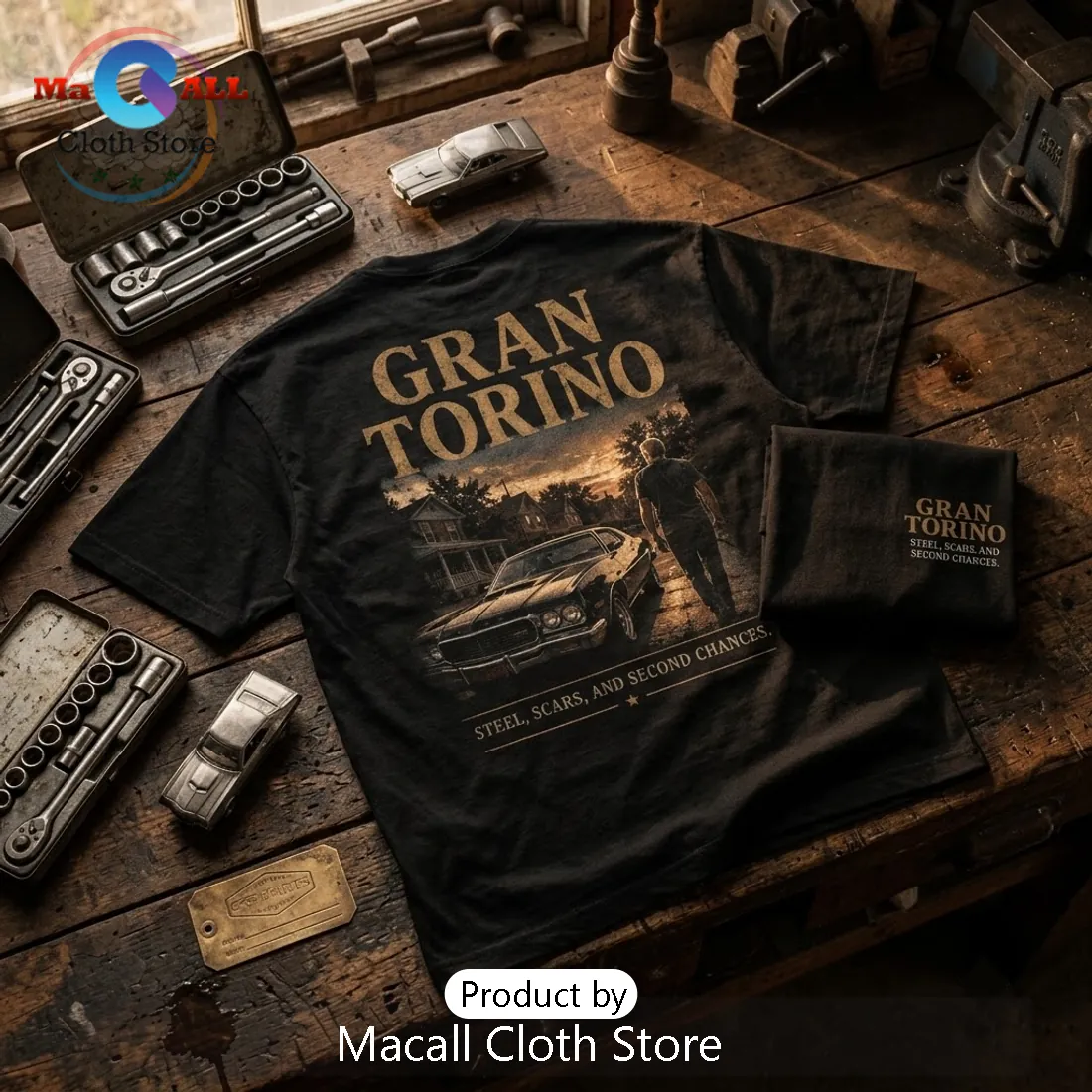 Gran Torino Clint Eastwood Vintage Black T-Shirt Gran Torino Clint Eastwood Vintage Black T-Shirt