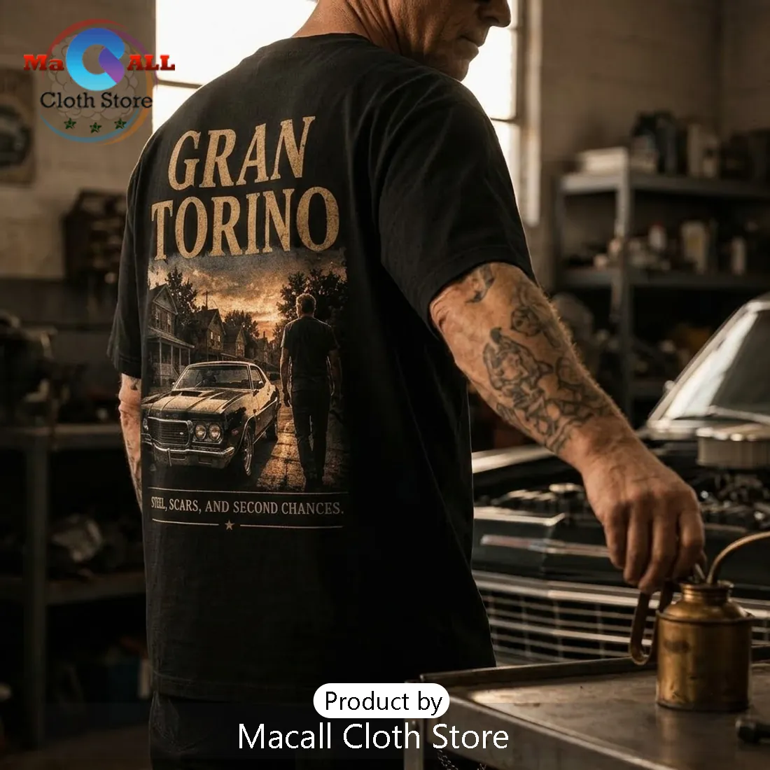 Gran Torino Clint Eastwood Vintage Black T-Shirt Gran Torino Clint Eastwood Vintage Black T-Shirt