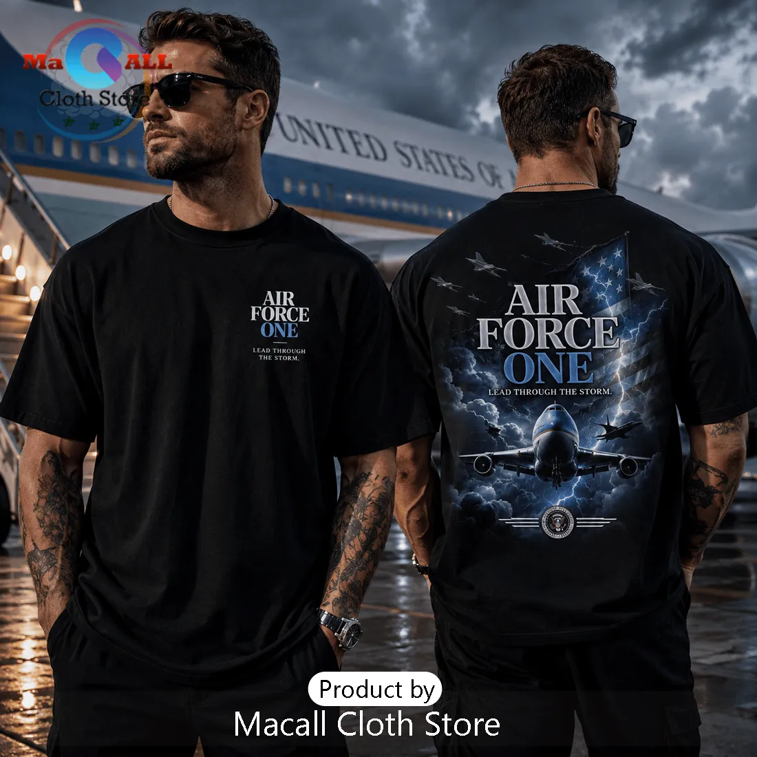 Air Force One Lead Through The Storm Black T-Shirt