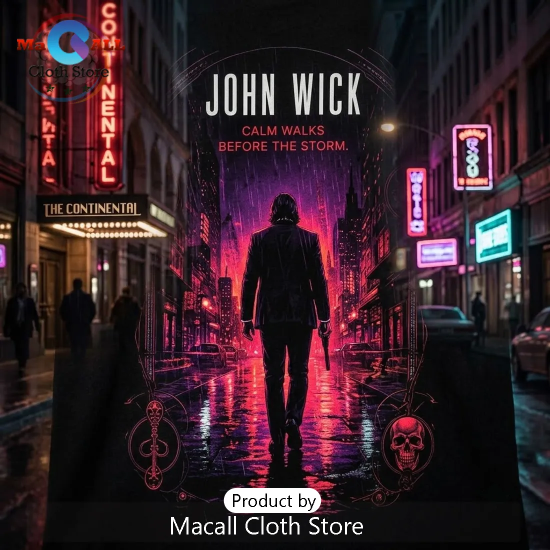 John Wick Calm Walks Before The Storm Black T-Shirt John Wick Calm Walks Before The Storm Black T-Shirt
