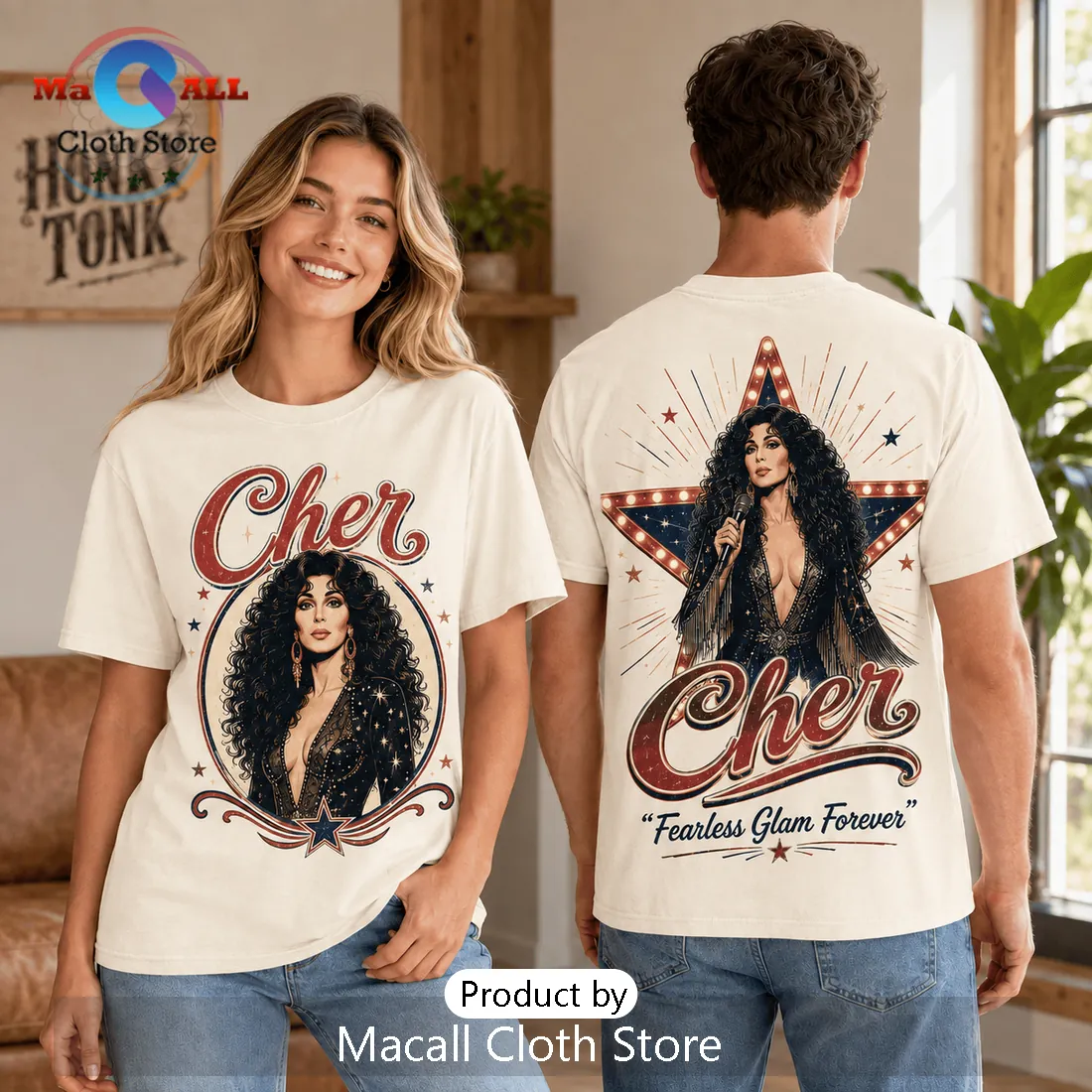 Cher Vintage Style Cream T-Shirt