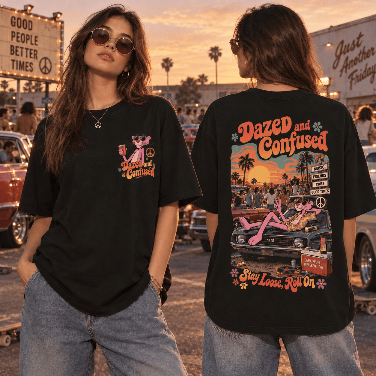 Dazed and Confused Pink Panther Retro 70s T-Shirt Dazed and Confused Pink Panther Retro 70s T-Shirt