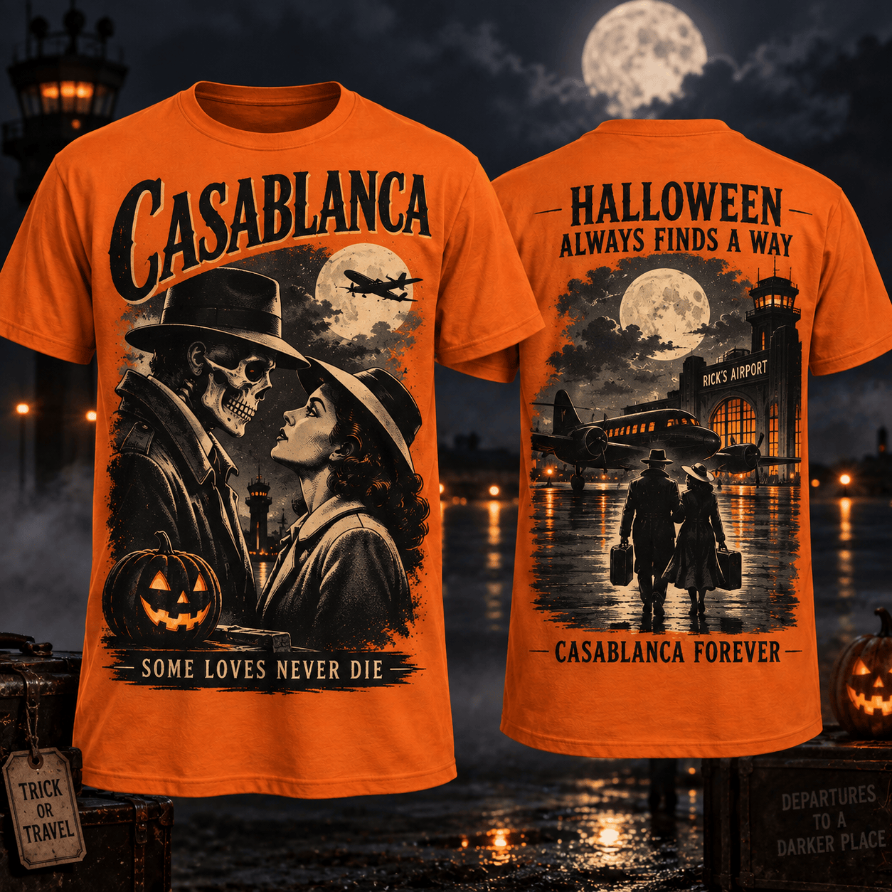 Casablanca Halloween Skeleton Orange T-Shirt Casablanca Halloween Skeleton Orange T-Shirt