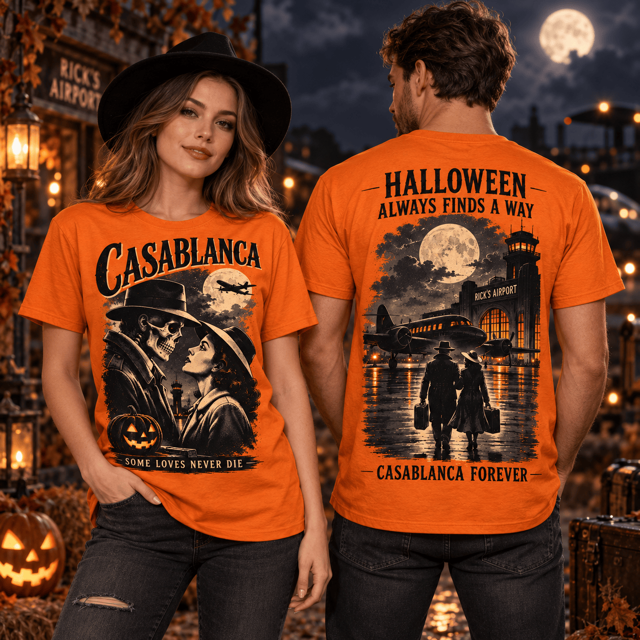 Casablanca Halloween Skeleton Orange T-Shirt Casablanca Halloween Skeleton Orange T-Shirt