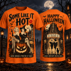 Four Roses Harley-Davidson Skeleton Biker Orange T-Shirt