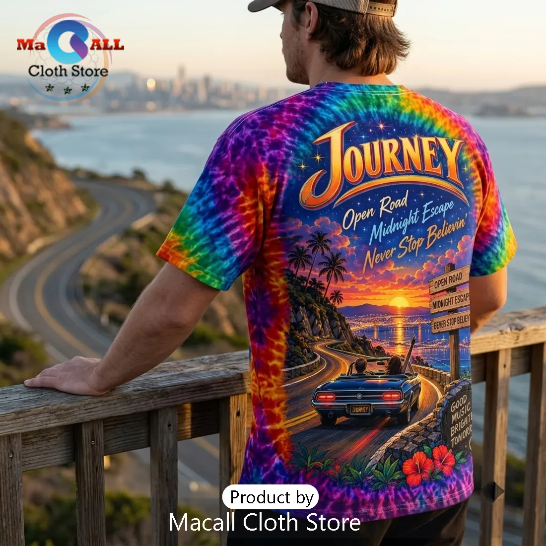 Journey Band Colorful Tie Dye Shirt Journey Band Colorful Tie Dye Shirt