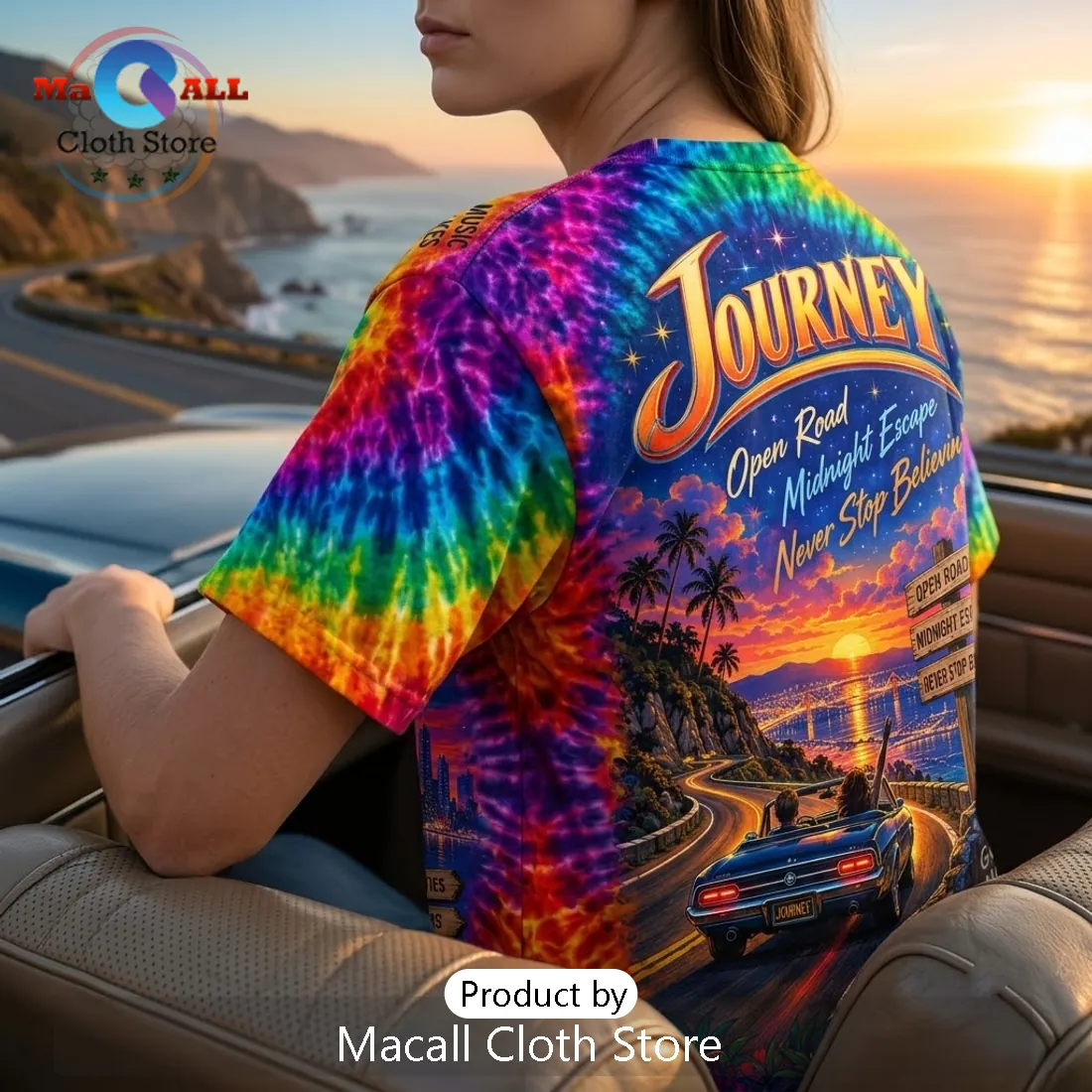 Journey Band Colorful Tie Dye Shirt Journey Band Colorful Tie Dye Shirt