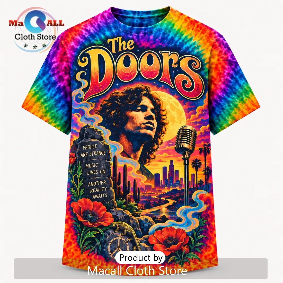 The Doors Tie Dye Jim Morrison Shirt The Doors Tie Dye Jim Morrison Shirt