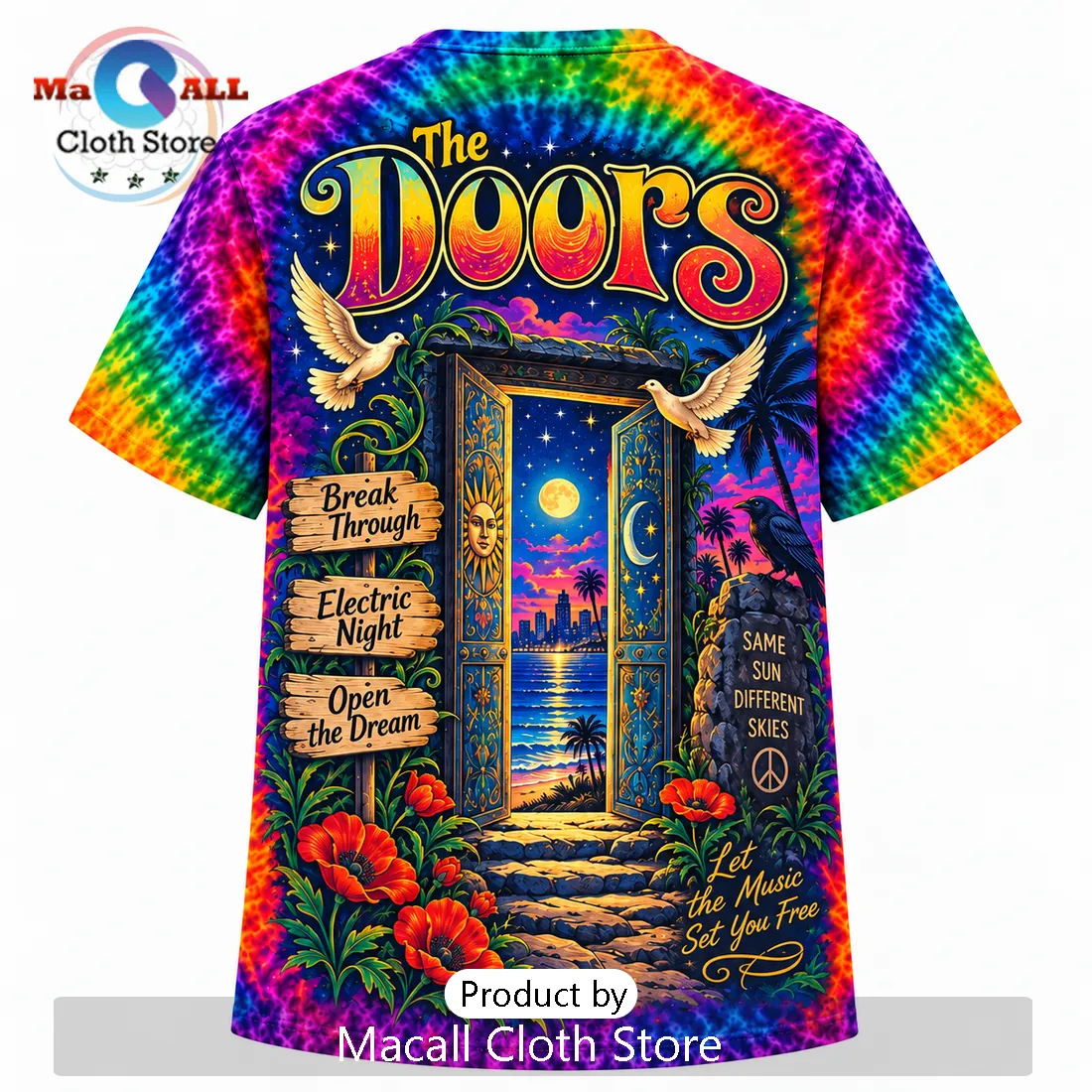 The Doors Tie Dye Jim Morrison Shirt The Doors Tie Dye Jim Morrison Shirt