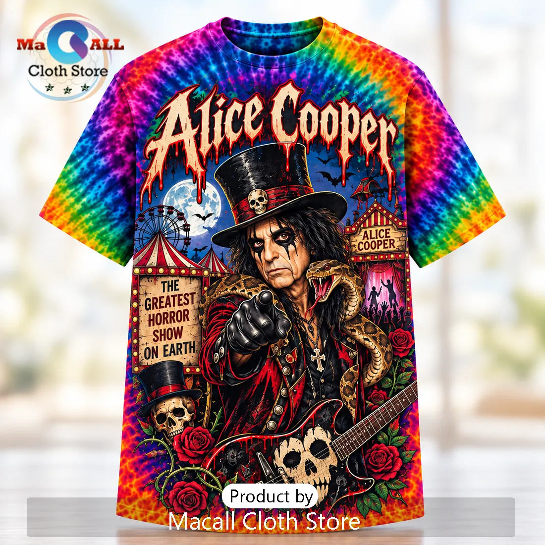 Alice Cooper Nightmare Tie Dye Shirt Alice Cooper Nightmare Tie Dye Shirt
