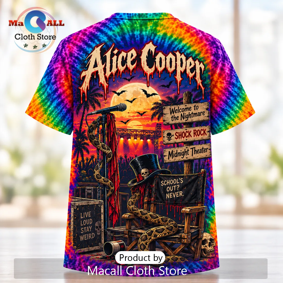 Alice Cooper Nightmare Tie Dye Shirt Alice Cooper Nightmare Tie Dye Shirt