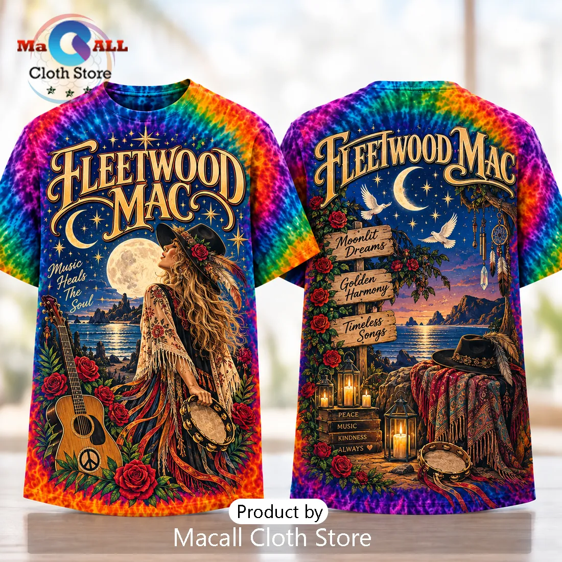 Fleetwood Mac Boho Tie Dye Shirt Fleetwood Mac Boho Tie Dye Shirt