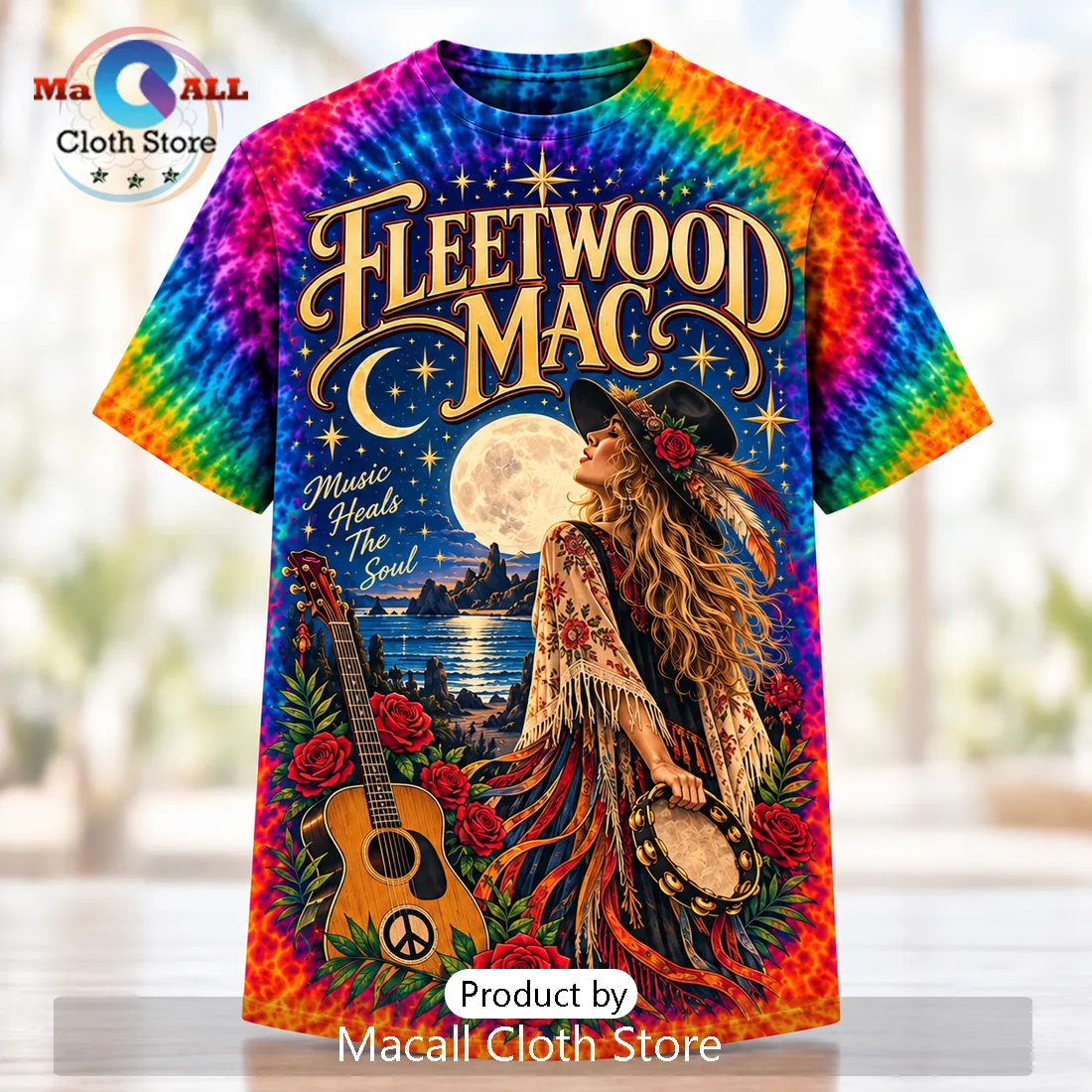 Fleetwood Mac Boho Tie Dye Shirt Fleetwood Mac Boho Tie Dye Shirt