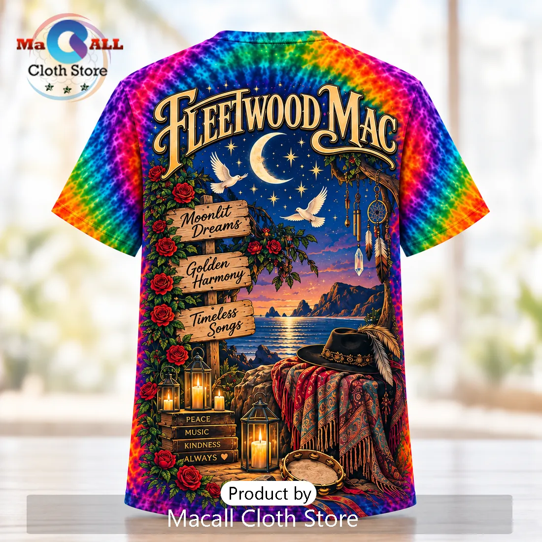 Fleetwood Mac Boho Tie Dye Shirt Fleetwood Mac Boho Tie Dye Shirt