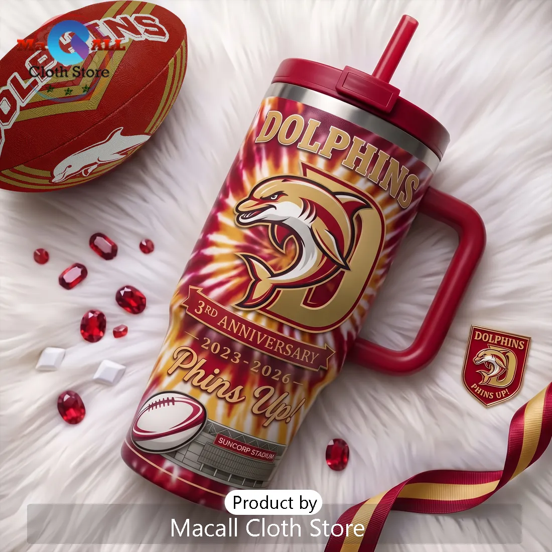 The Dolphins Suncorp Stadium 2023-2026 Handle Tumbler The Dolphins Suncorp Stadium 2023-2026 Handle Tumbler