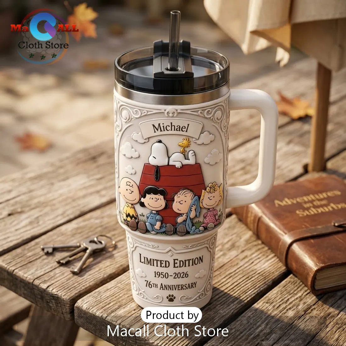 Snoopy Peanuts 76th Anniversary 40oz Tumbler Cup Snoopy Peanuts 76th Anniversary 40oz Tumbler Cup