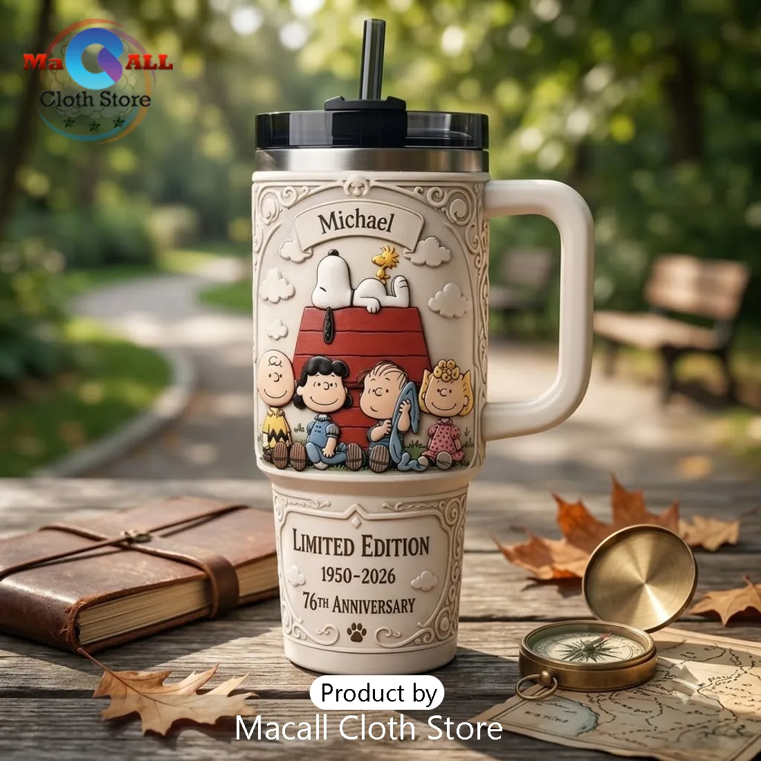 Snoopy Peanuts 76th Anniversary 40oz Tumbler Cup Snoopy Peanuts 76th Anniversary 40oz Tumbler Cup