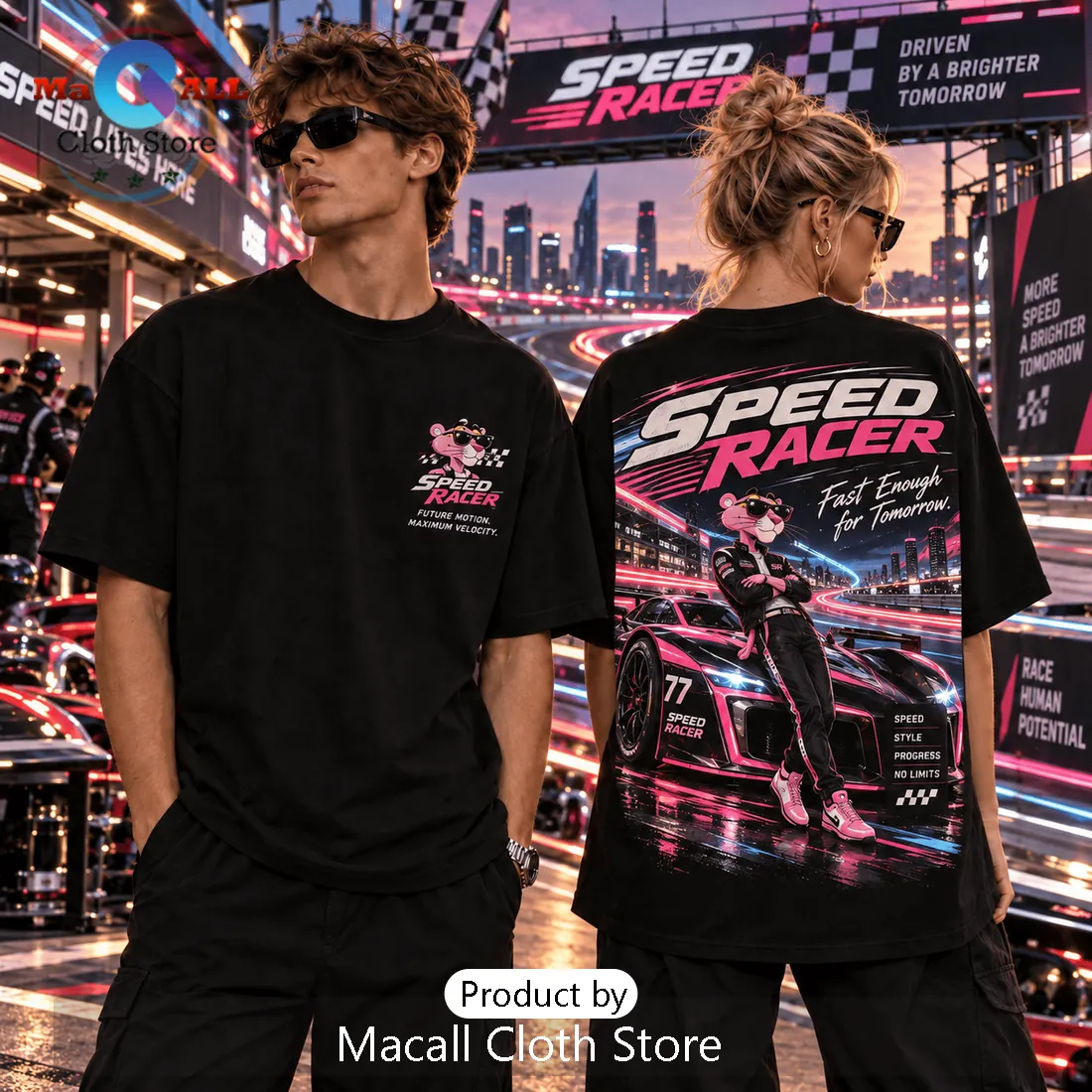 Speed Racer Retro Motorsport Black Shirt Speed Racer Retro Motorsport Black Shirt