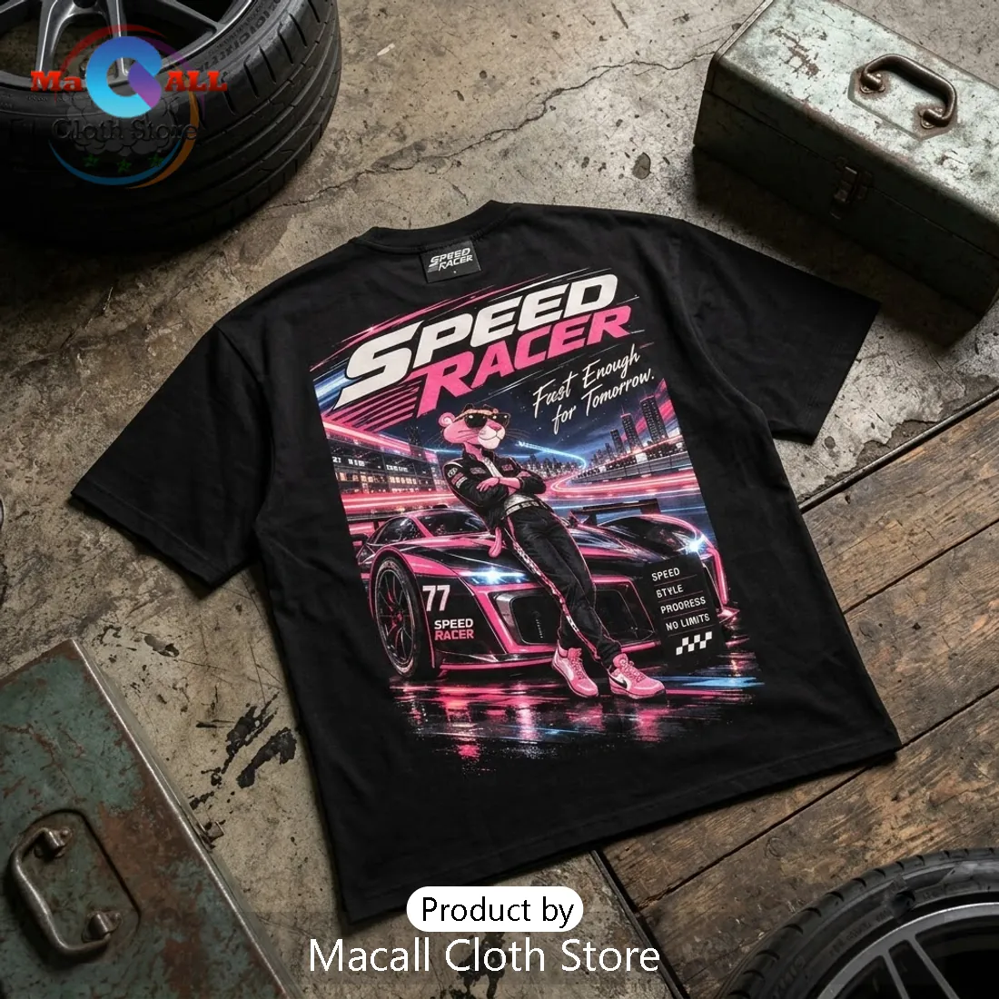 Speed Racer Retro Motorsport Black Shirt Speed Racer Retro Motorsport Black Shirt