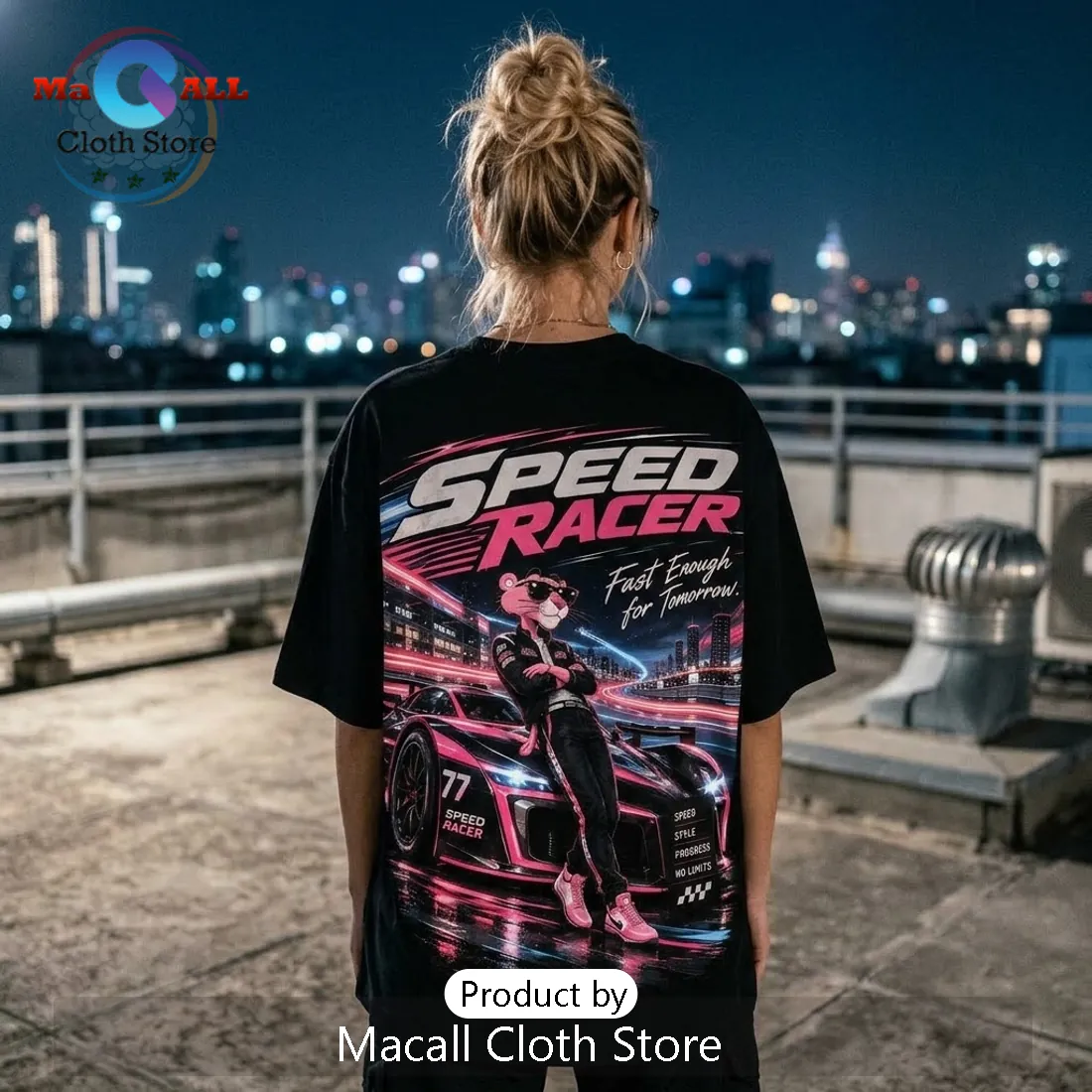 Speed Racer Retro Motorsport Black Shirt Speed Racer Retro Motorsport Black Shirt