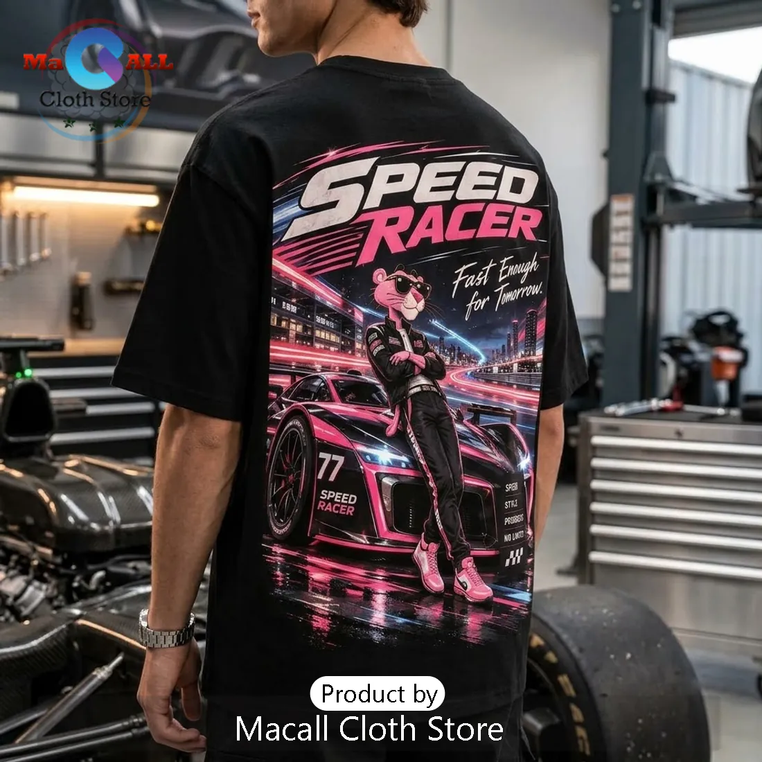 Speed Racer Retro Motorsport Black Shirt Speed Racer Retro Motorsport Black Shirt