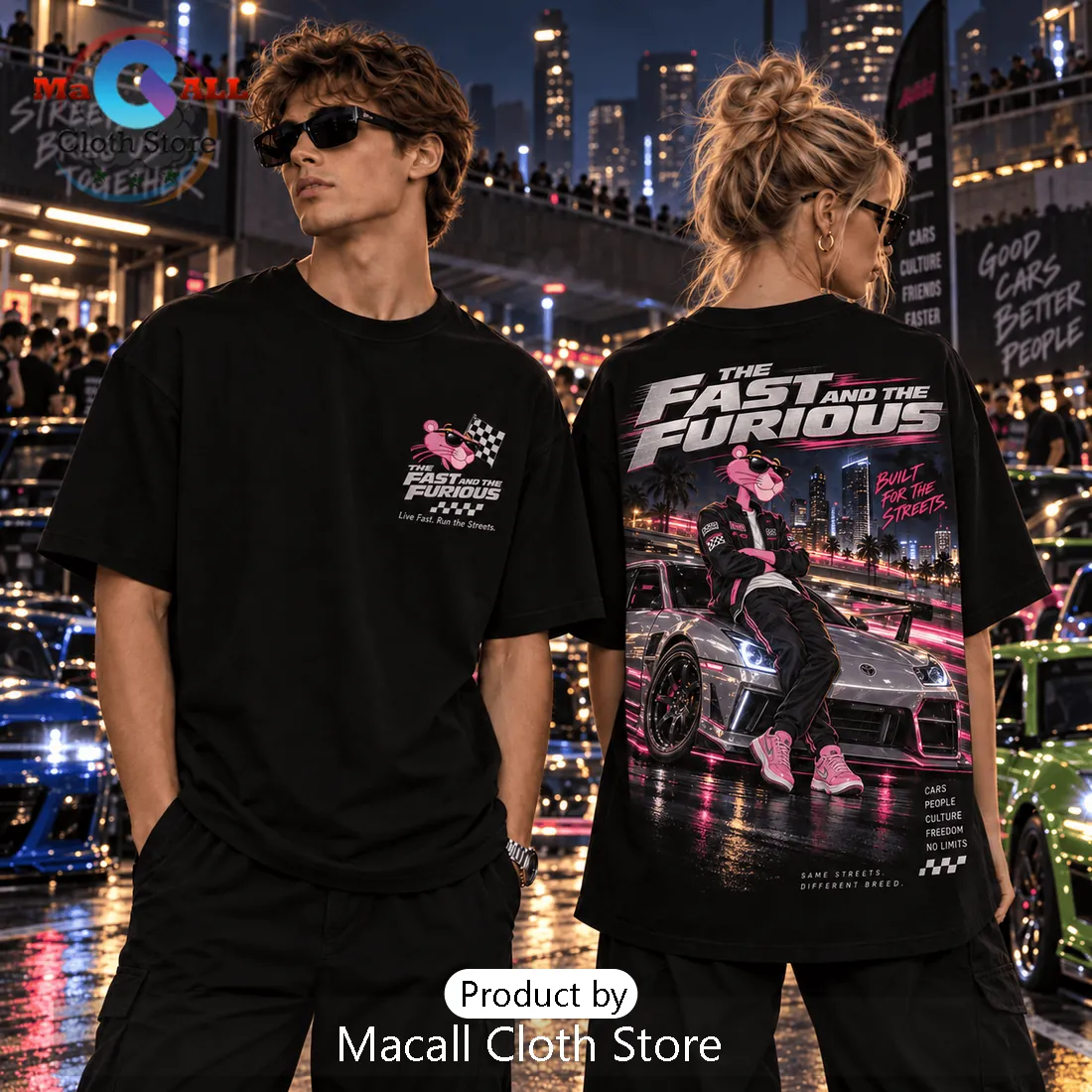 The Fast and the Furious Pink Panther Black Shirt The Fast and the Furious Pink Panther Black Shirt