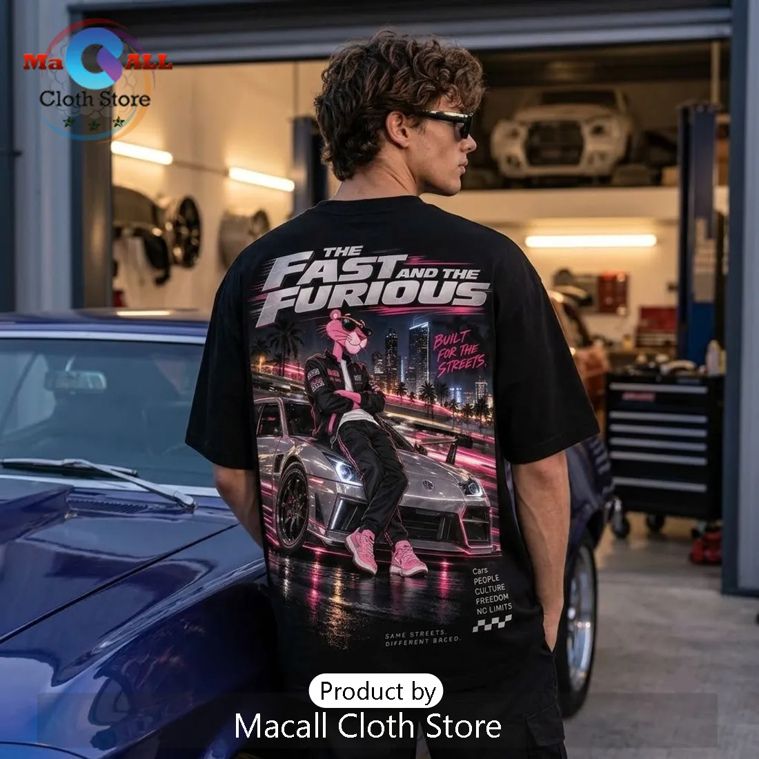 The Fast and the Furious Pink Panther Black Shirt The Fast and the Furious Pink Panther Black Shirt