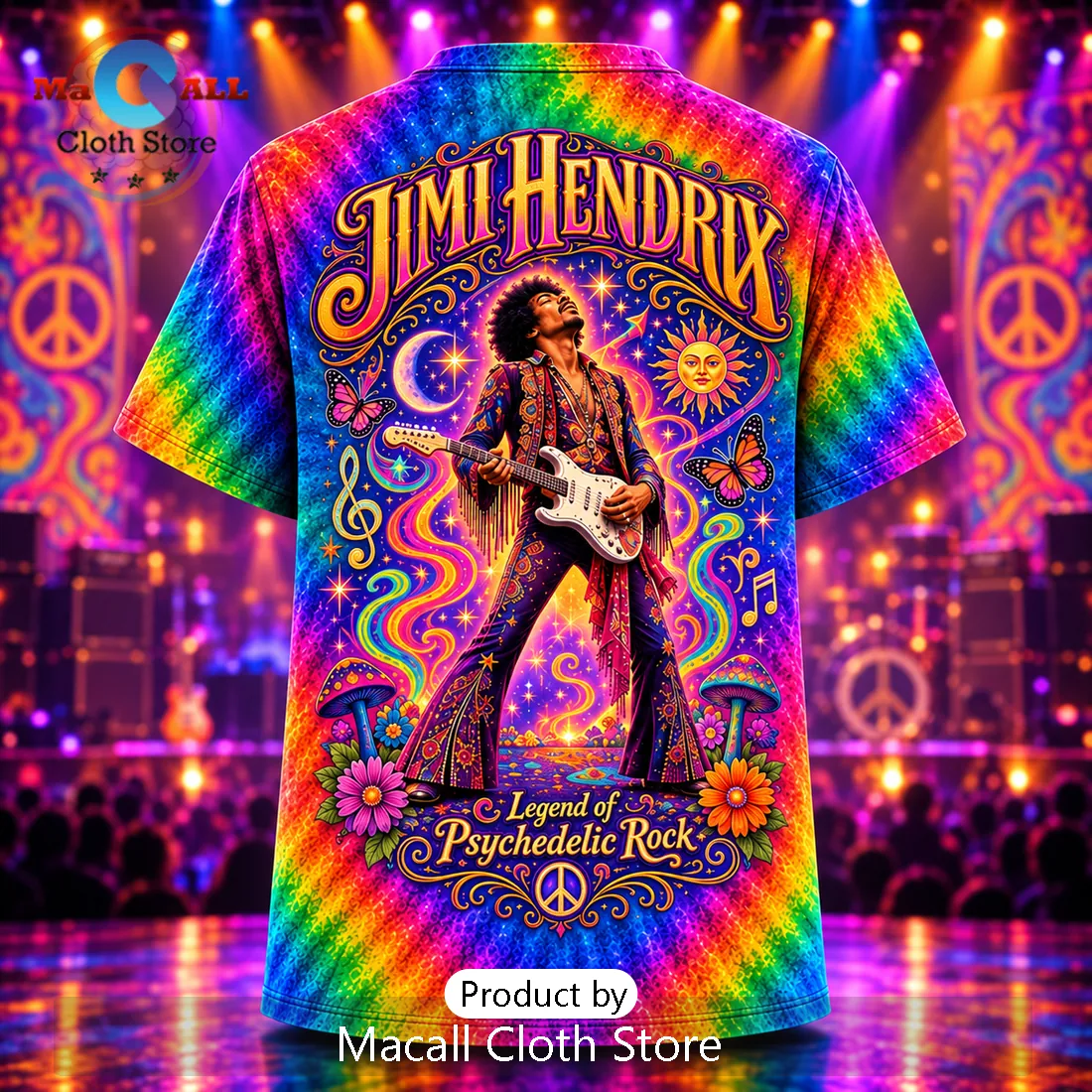 Jimi Hendrix Psychedelic Rock Tie Dye T-Shirt Jimi Hendrix Psychedelic Rock Tie Dye T-Shirt