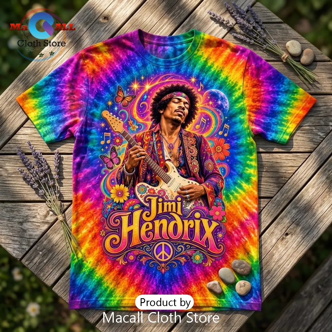 Jimi Hendrix Psychedelic Rock Tie Dye T-Shirt Jimi Hendrix Psychedelic Rock Tie Dye T-Shirt