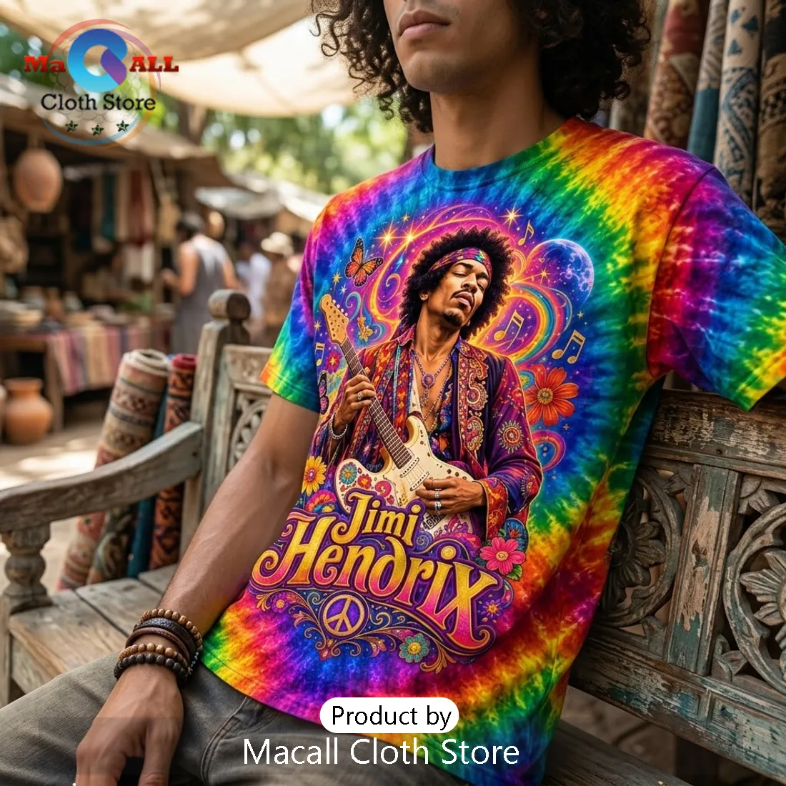 Jimi Hendrix Psychedelic Rock Tie Dye T-Shirt Jimi Hendrix Psychedelic Rock Tie Dye T-Shirt