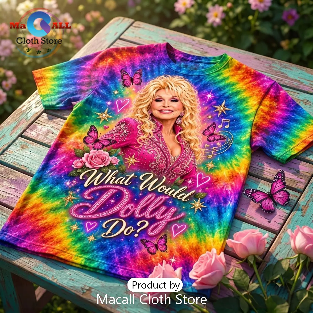 Dolly Parton What Would Dolly Do Tie Dye T-Shirt Dolly Parton What Would Dolly Do Tie Dye T-Shirt