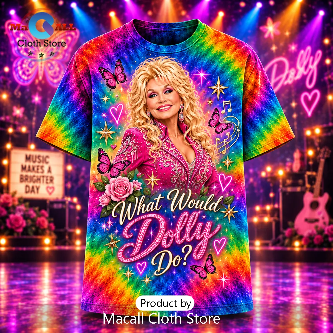 Dolly Parton What Would Dolly Do Tie Dye T-Shirt Dolly Parton What Would Dolly Do Tie Dye T-Shirt