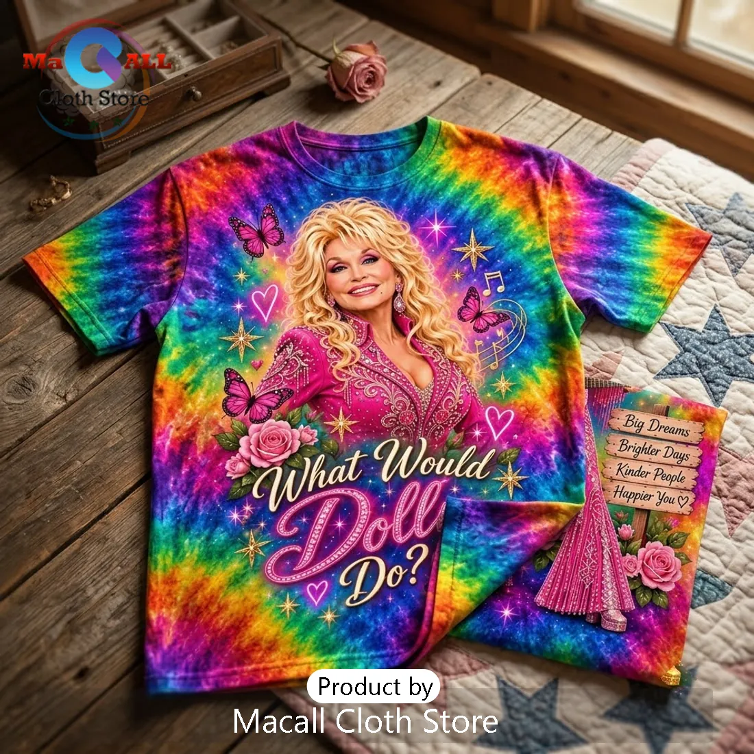 Dolly Parton What Would Dolly Do Tie Dye T-Shirt Dolly Parton What Would Dolly Do Tie Dye T-Shirt