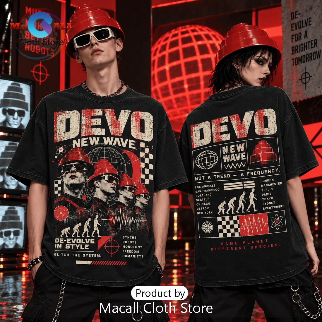 Devo New Wave Band Retro T-Shirt Devo New Wave Band Retro T-Shirt